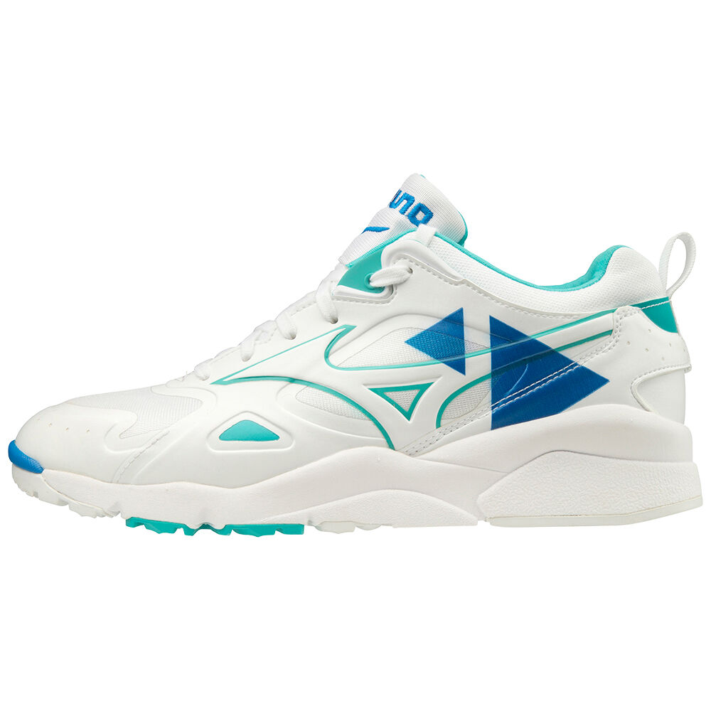 Mens Mizuno Sky Medal Shape of Time Trainers White/Blue Philippines (FMTDAW917)